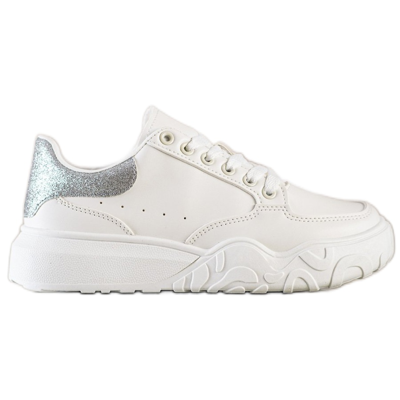 Small Swan White Eco Leather Sneakers