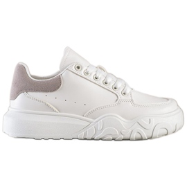 Small Swan White Eco Leather Sneakers