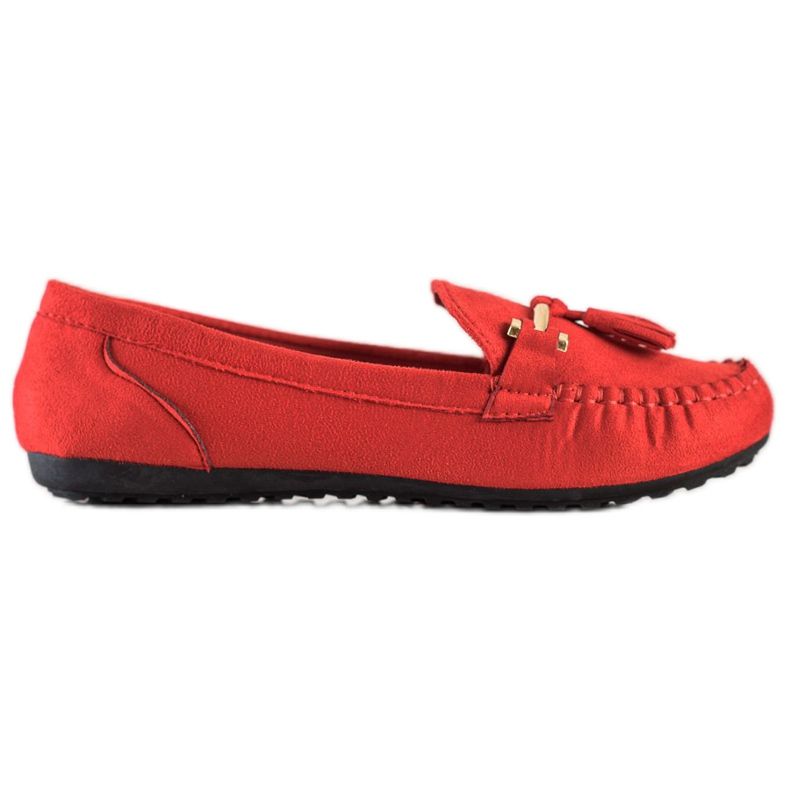 Queentina Fashionable suede loafers red