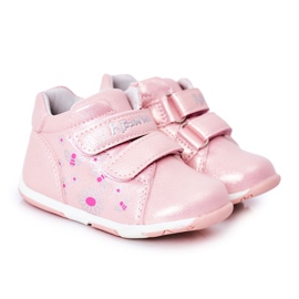 Apawwa Children's Brogues With Velcro Pink Milo Apawwa Children's Brogues With Velcro Pink Milo