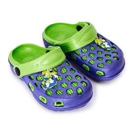 Children's Foam Slippers Crocs Navy Blue-Green Jupiter