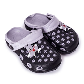 Children's Foam Slippers Kroks Black-Gray Jupiter grey Children's Foam Slippers Kroks Black-Gray Jupiter grey