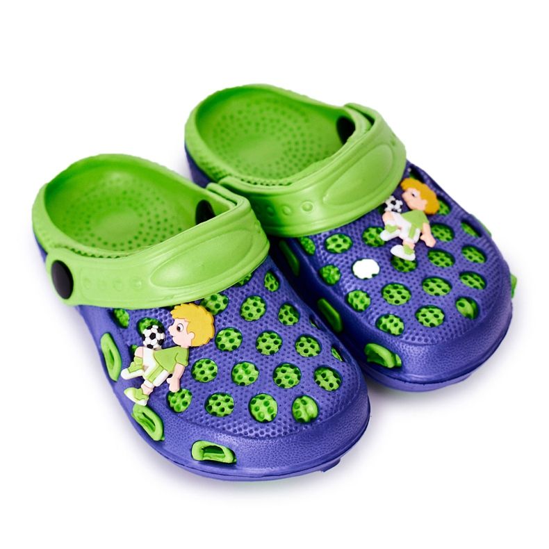 Children's Foam Slippers Crocs Navy Blue-Green Jupiter