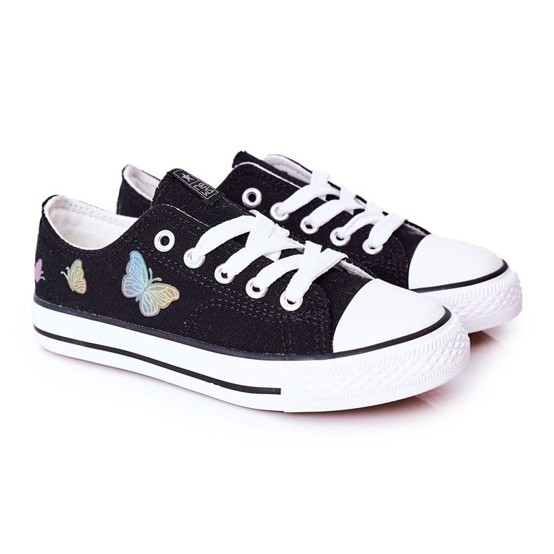 EVE Black Fairytales Children's Sneakers With Butterflies