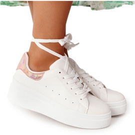 Sport Shoes Sneakers On The Platform White and Gold Shine Bright golden Sport Shoes Sneakers On The Platform White and Gold Shine Bright golden