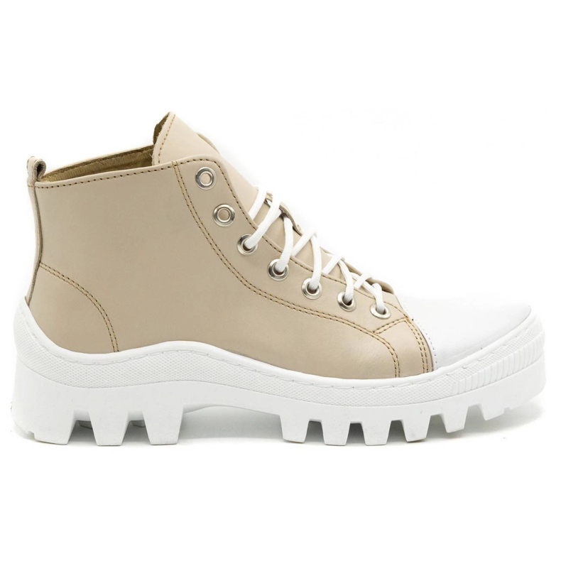 Polbut Leather women's boots D1 beige
