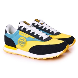 Men's Sport Shoes Memory Foam Big Star HH174249 Yellow-Blue multicolored