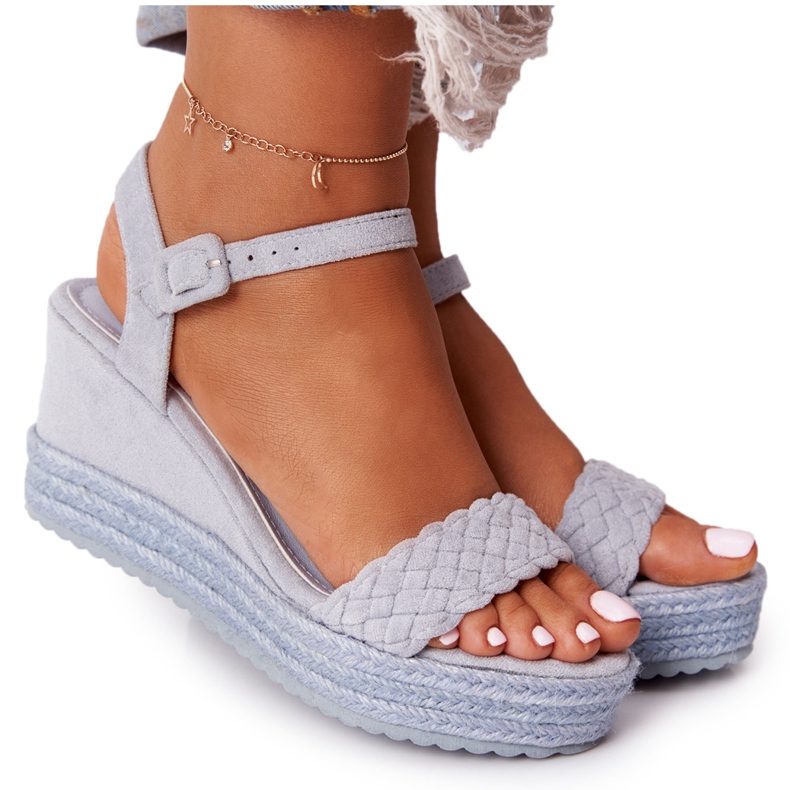 PS1 Wedge Sandals With Braids Blue Balearic Islands