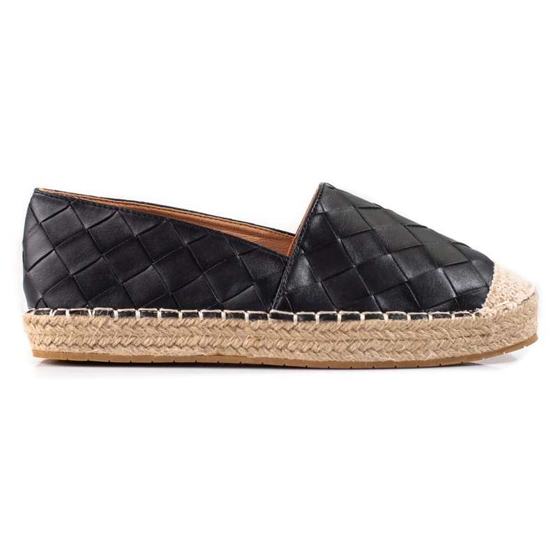 SHELOVET Quilted espadrilles black
