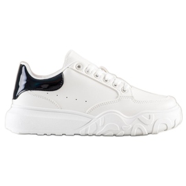 Small Swan White Eco Leather Sneakers