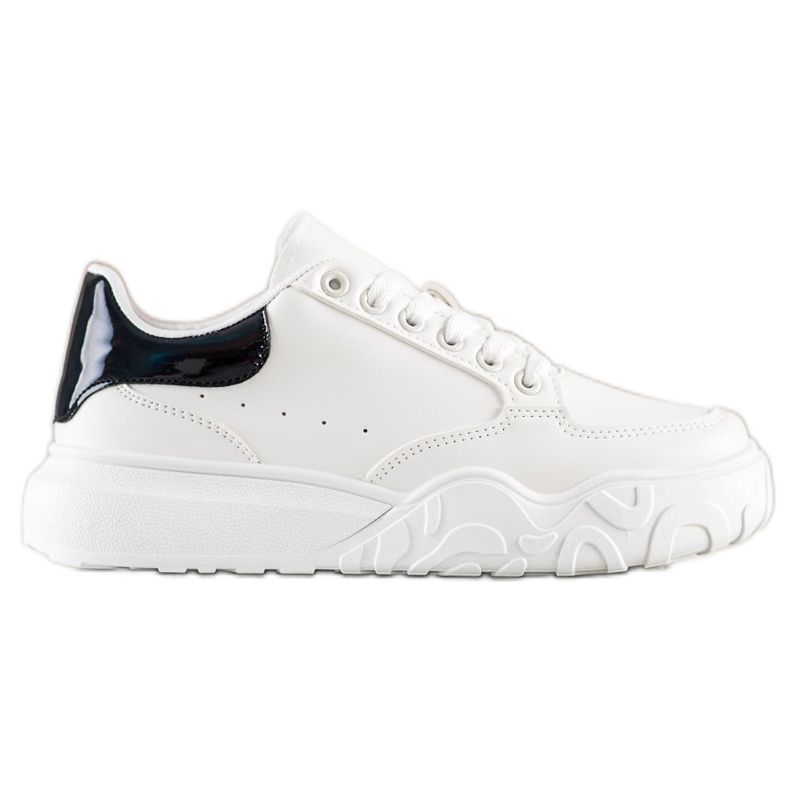 Small Swan White Eco Leather Sneakers