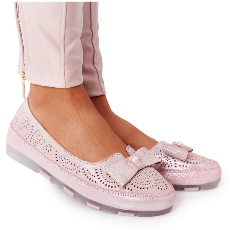 Rio Flore Leather Eco-Friendly Ballerinas Pink