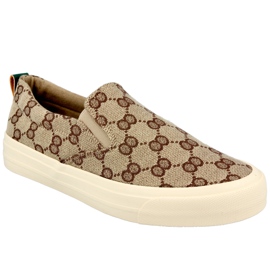 Women's Logged Sneakers Slip-On Khaki Challenge beige brown