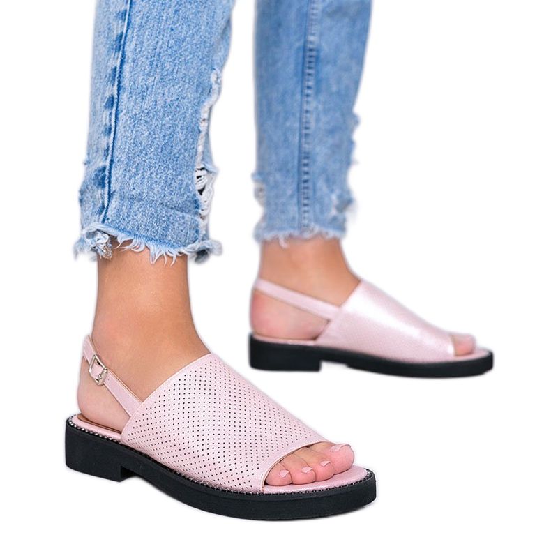 Pink flat-heel sandals from Betsy