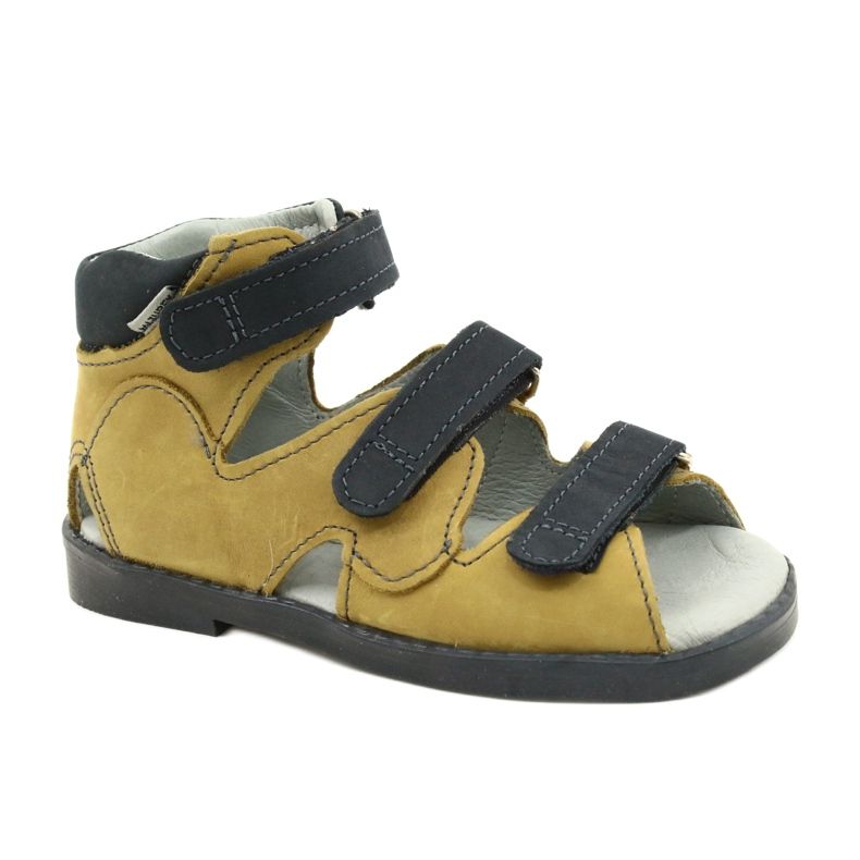 Mazurek Leather sandals high preventive 291 gray orange grey