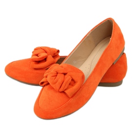 Orange loafers with a bow 88-382 Orange