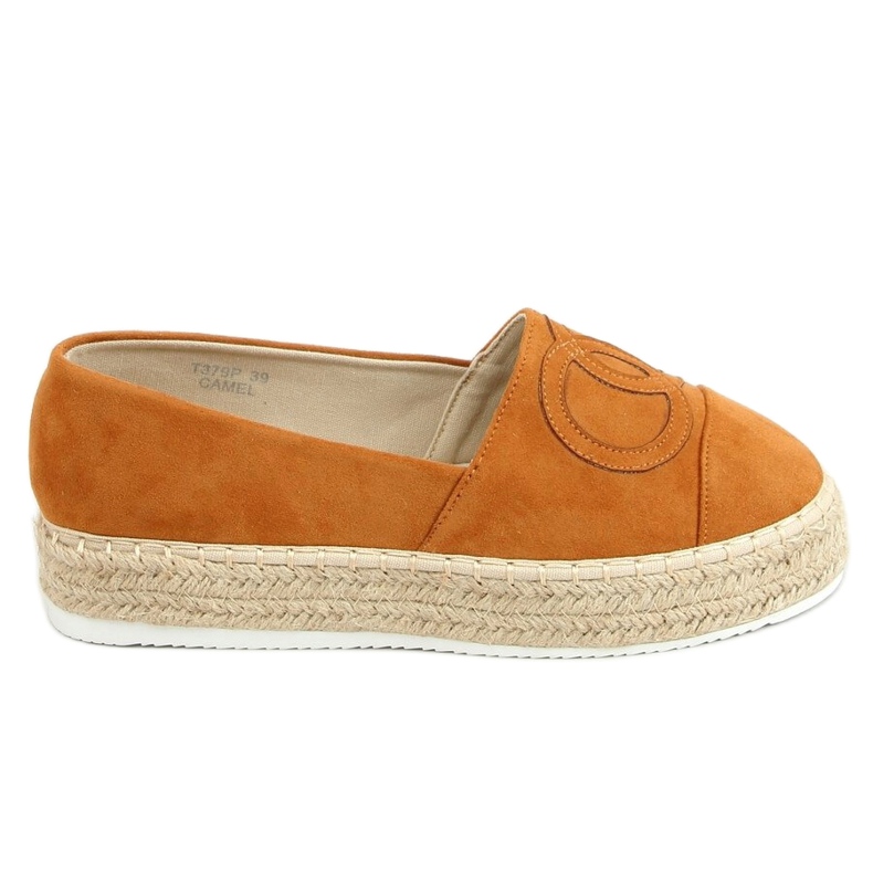 Espadrilles chanelki camel T379P Camel brown multicolored