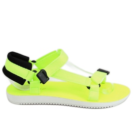 Yellow Velcro sports sandals N-67 Fluorescent Yellow Yellow Velcro sports sandals N-67 Fluorescent Yellow