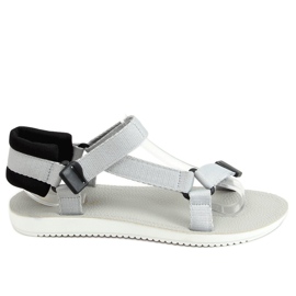 Gray N-67 Gray Velcro sports sandals grey