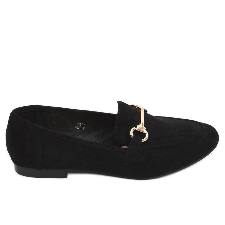 Black women's loafers T391P Black