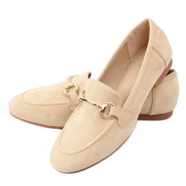 Ladies' beige loafers T391P Beige