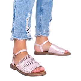 Pink shimmering Brown Sun sandals Pink shimmering Brown Sun sandals