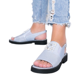 Blue sandals with pearls Like A Woman Blue sandals with pearls Like A Woman