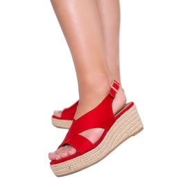 Red espadrilles on the wedge of Marina