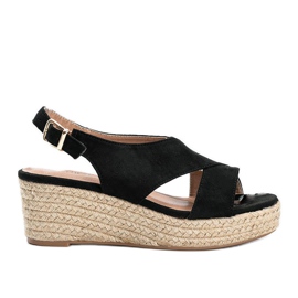 Black espadrilles on the wedge of Marina