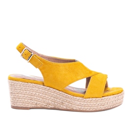 Mustard espadrilles on the wedge of Marina yellow Mustard espadrilles on the wedge of Marina yellow