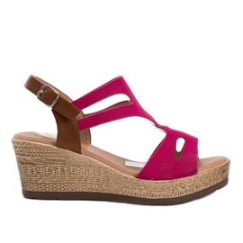Pink Sadie wedge sandals