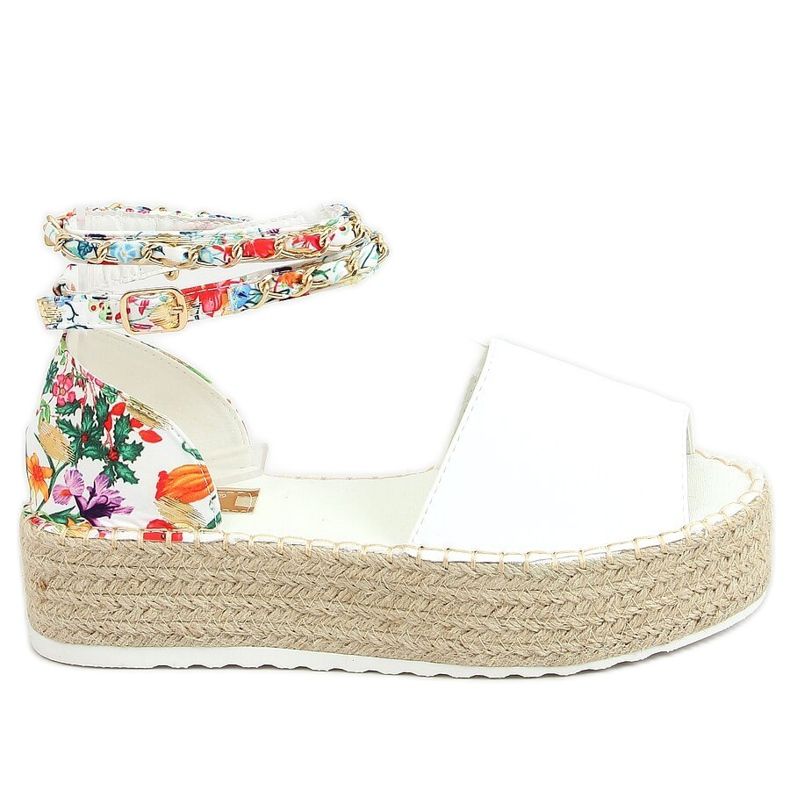 Open toe white espadrilles JH153P White multicolored