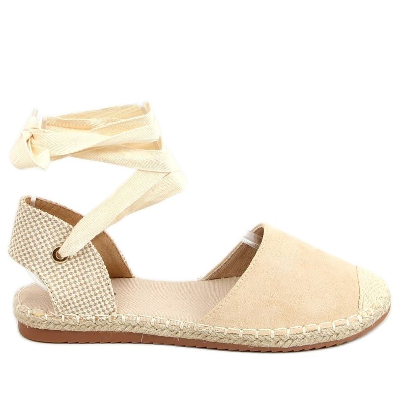 Espadrilles tied with an ankle beige H-107 Beige