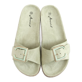 Celadon cork slippers N-111 Green