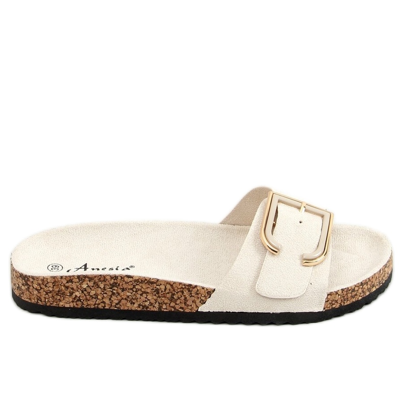 Beige cork slippers N-111 Beige