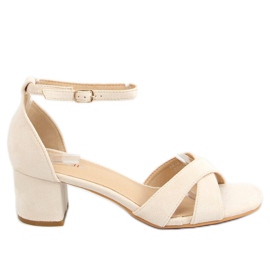 Beige high-heeled sandals 8832 Beige