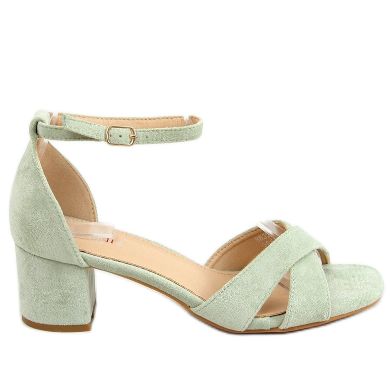 High-heeled sandals aquamarine 8832 Green