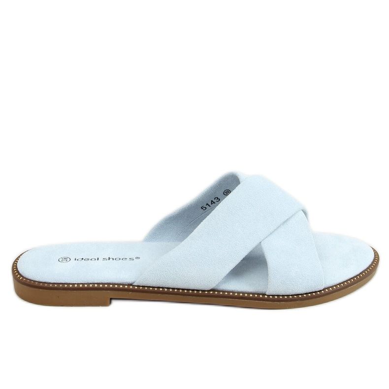 Women's blue cross-slippers 5143 LT.BLUE
