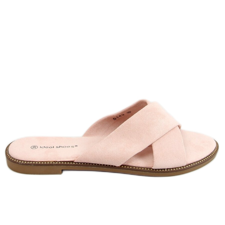 Women's pink cross-slippers 5143 Pink