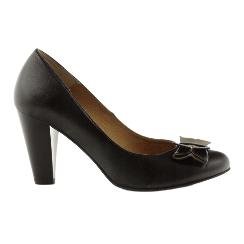Kotyl Classic leather pumps with a bow 1307 Black Catyl