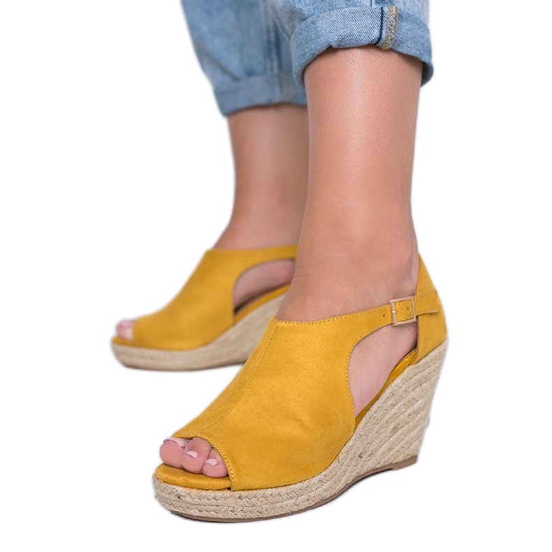 Mustard wedge sandals Moko yellow