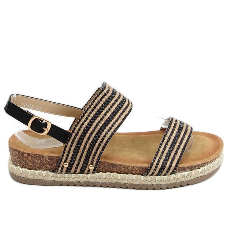 Black espadrilles sandals FD-50 Black beige