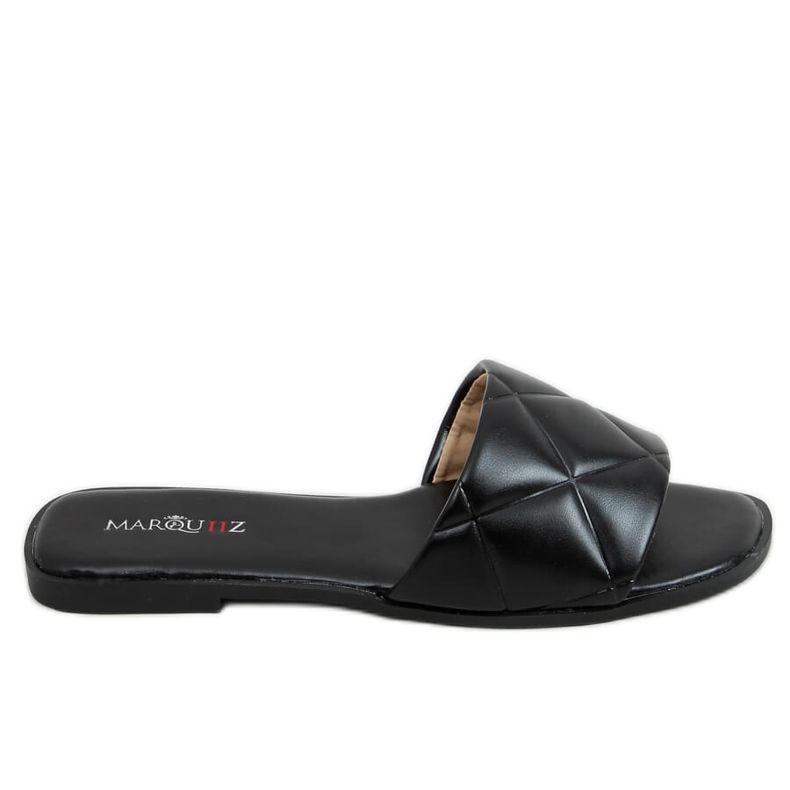 Black quilted slippers 5860 Black