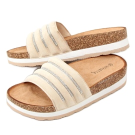 Beige cork slippers LS018 Beige