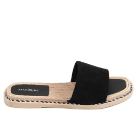 Black women's suede black slippers 1096 Black Black women's suede black slippers 1096 Black