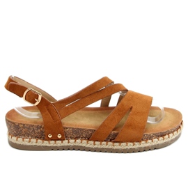 Sandals espadrilles boho camel FD002 Camel brown