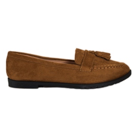 SHELOVET Casual Loafers With Fringes brown