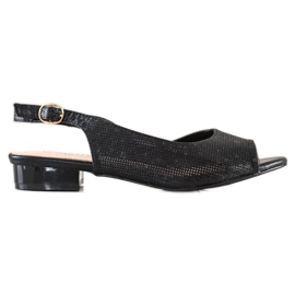 Sabatina Openwork Sandals On Low Heels black