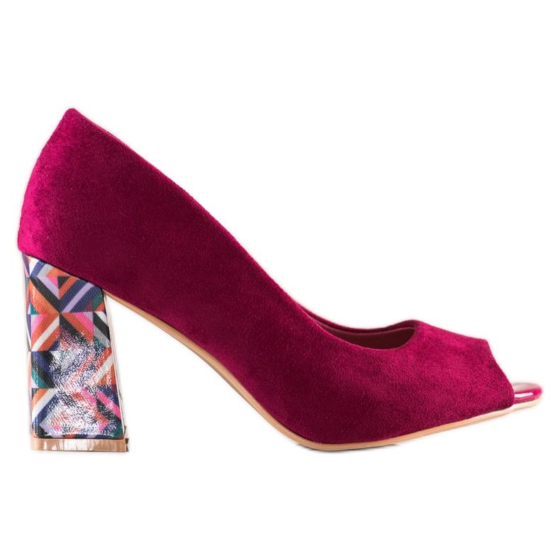 Sabatina Open Toe Pumps With Decorative Heel pink