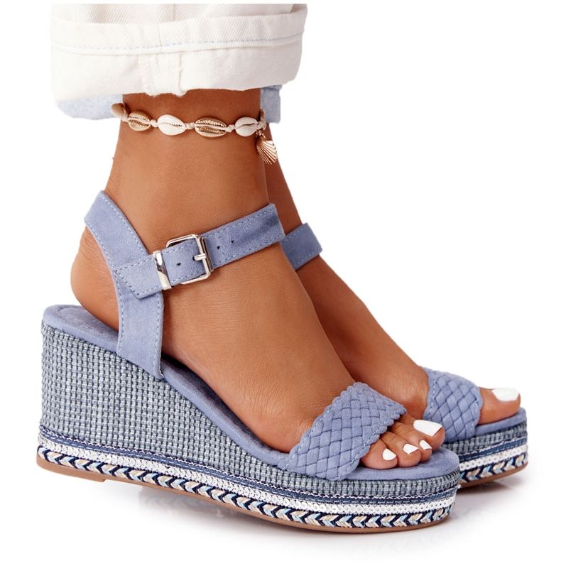 PG1 Wedge Sandals With Blue Sequins Scilla